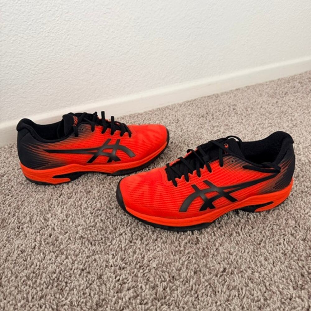 ASICS Tennis Shoes Solution Speed FF Cherry Tomato/Black Men's 7.5